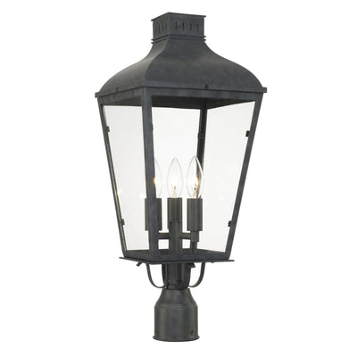 Antique Hardware Dumont 3 Light Graphite Outdoor Post Exterior