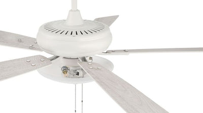 52" Eos 3 Light Bowl in White w/ White/Washed Oak Blades