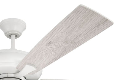 52" Eos Frost 4 Light in White w/ White/Washed Oak Blades