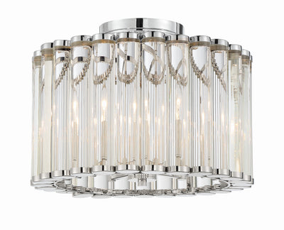 ##Antique Hardware## Libby Langdon Elliot 4 Light Polished Nickel Semi Flush Mount