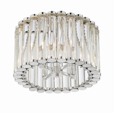 ##Antique Hardware## Libby Langdon Elliot 4 Light Polished Nickel Semi Flush Mount