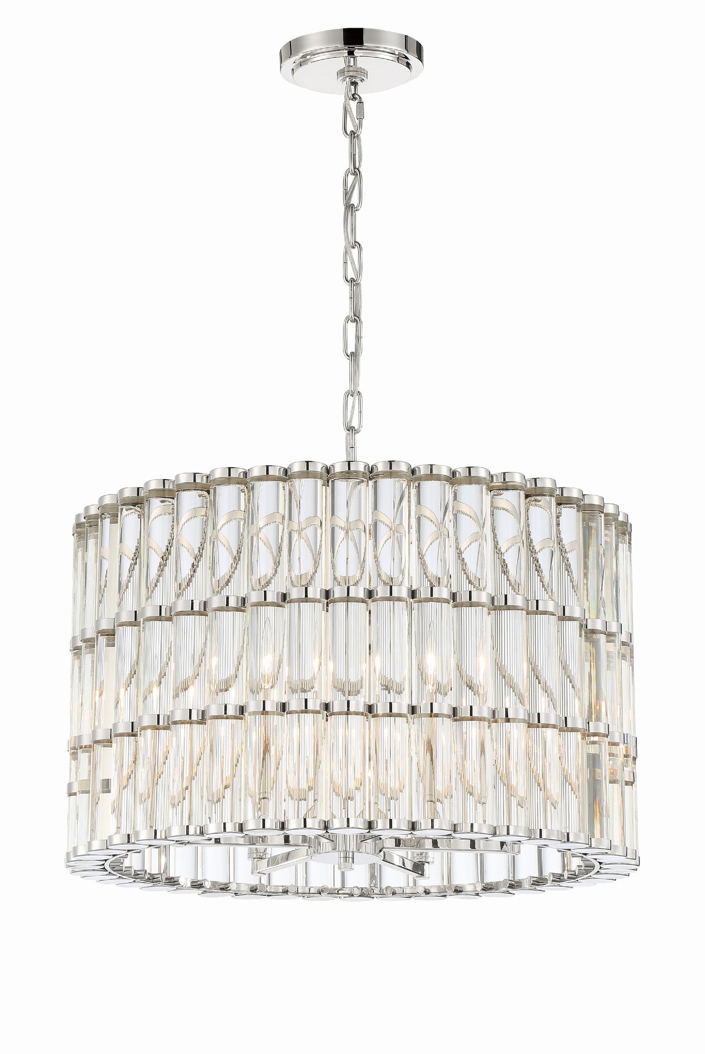 ##Antique Hardware## Libby Langdon Elliot 6 Light Polished Nickel Chandelier