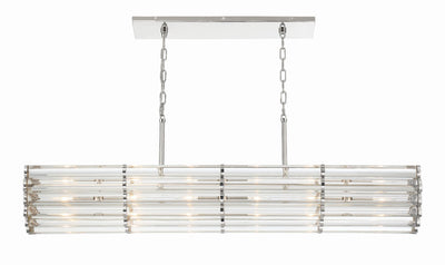 ##Antique Hardware## Libby Langdon Elliot 6 Light Polished Nickel Linear Chandelier