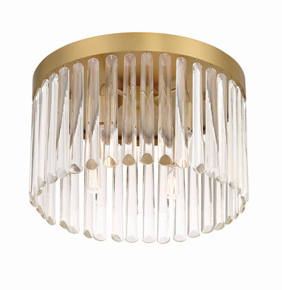 ##Antique Hardware## Emory 4 Light Modern Gold Flush Mount