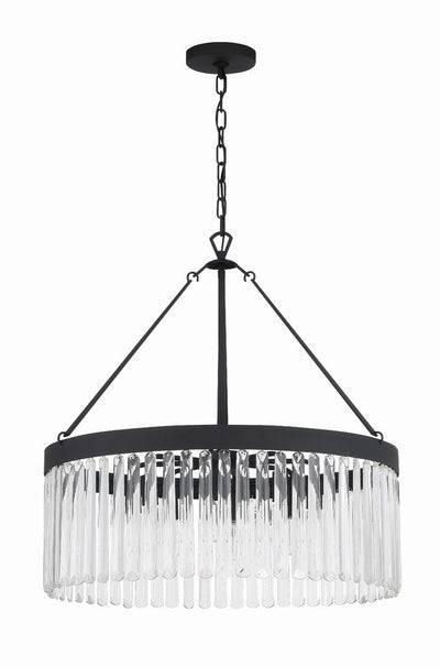 ##Antique Hardware## Emory 8 Light Black Forged Chandelier