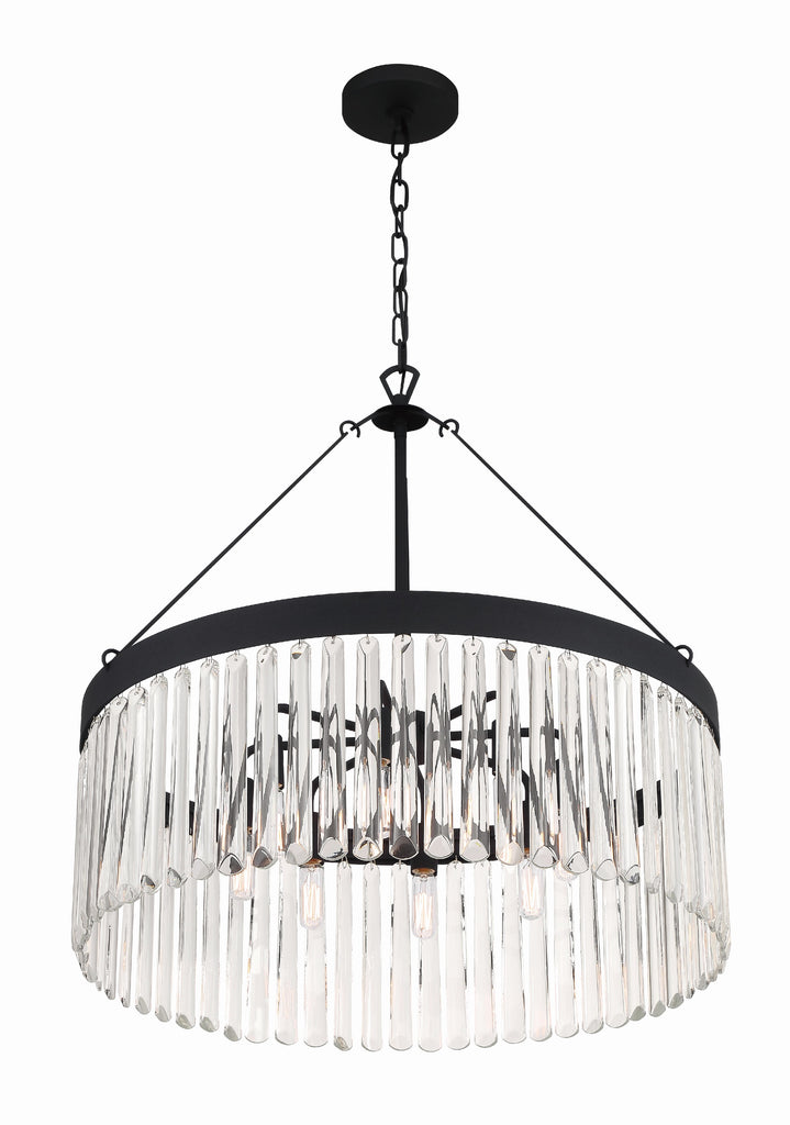 ##Antique Hardware## Emory 8 Light Black Forged Chandelier