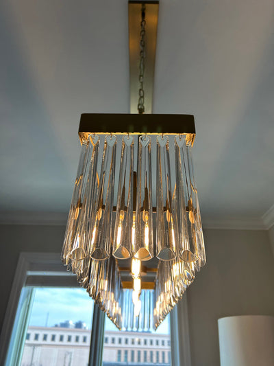 ##Antique Hardware## Emory 6 Light Modern Gold Linear Chandelier