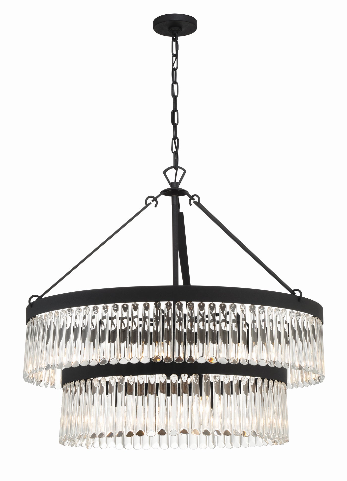 ##Antique Hardware## Emory 9 Light Black Forged Chandelier