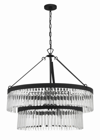 ##Antique Hardware## Emory 9 Light Black Forged Chandelier