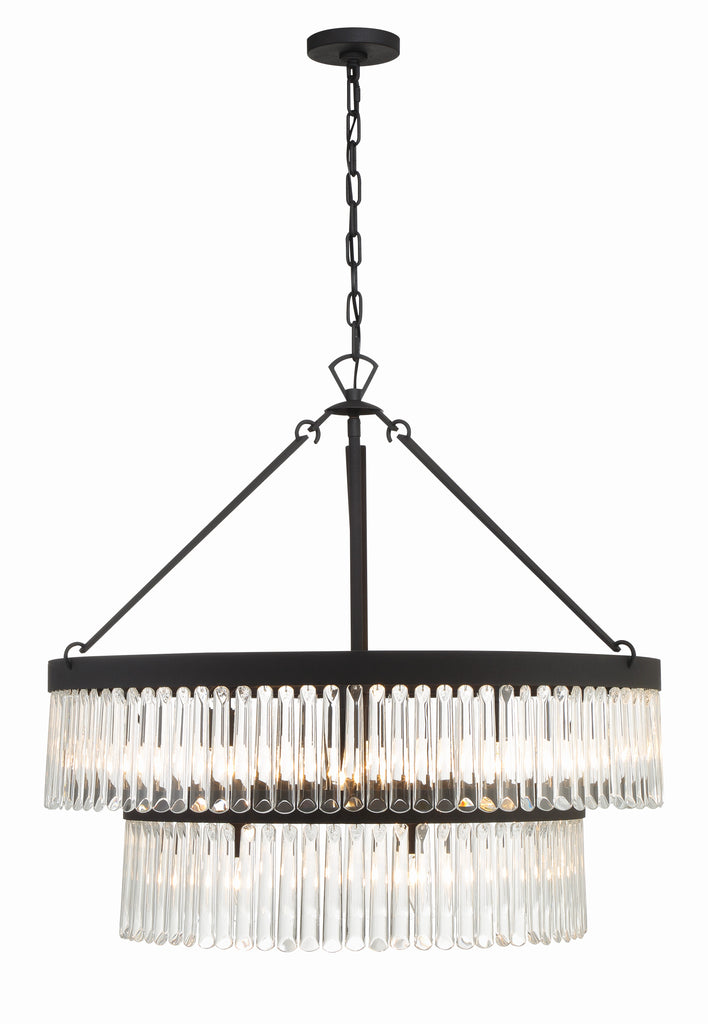 ##Antique Hardware## Emory 9 Light Black Forged Chandelier