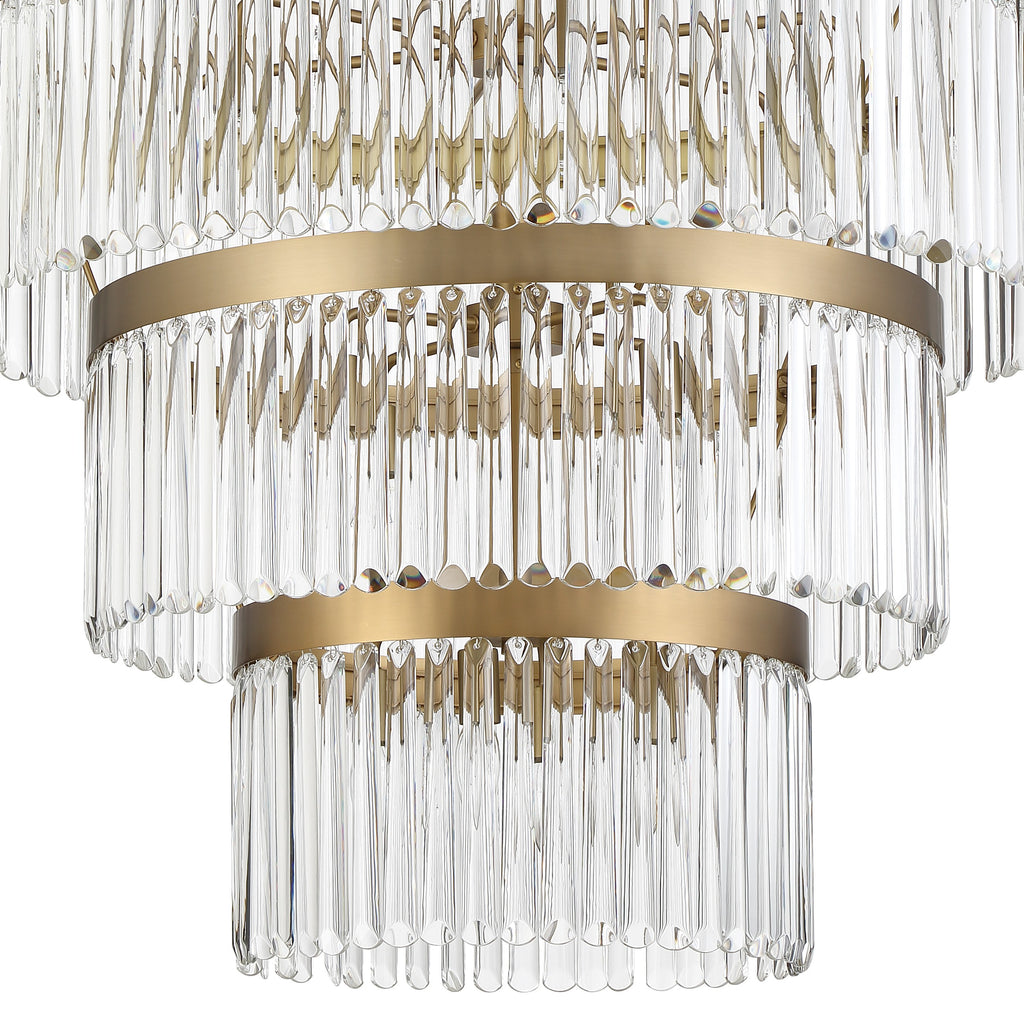 ##Antique Hardware## Emory 22 Light Modern Gold Chandelier