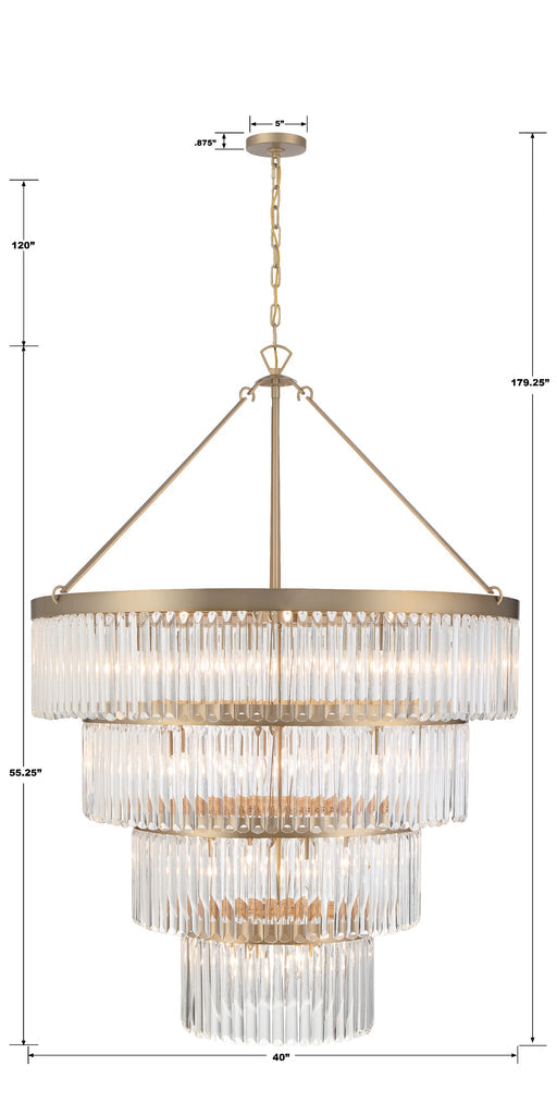 ##Antique Hardware## Emory 22 Light Modern Gold Chandelier