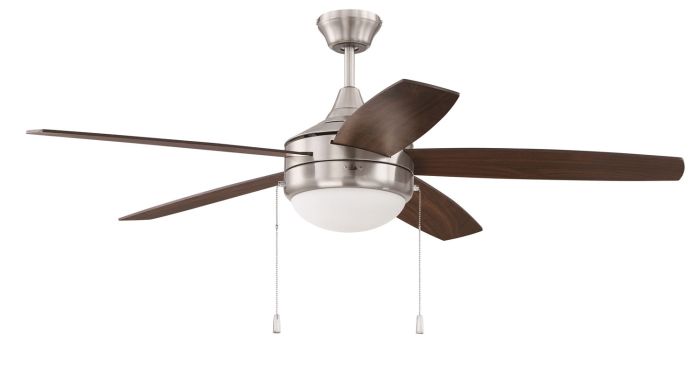 52" Phaze Energy Star 5 in Brushed Polished Nickel w/ Walnut/Dark Oak Blades