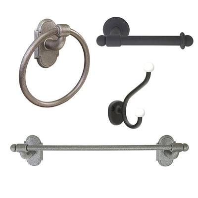 ##Antique Hardware## Wrought Steel Bath Set