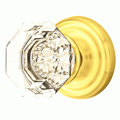 Antique Hardware Emtek Crystal Old Town Clear Door Knob Set With Regular Rosette (Several Finish Options) EMTEK CRYSTAL DOOR KNOB