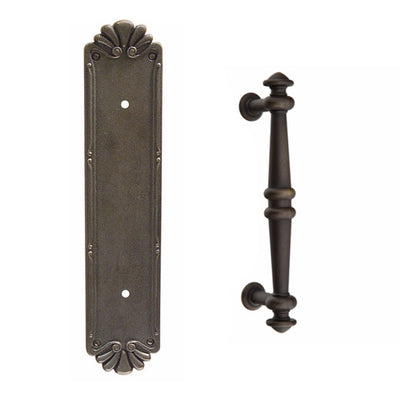 Antique Hardware 14 Inch Tuscany Bronze Petal Recoleta Pull Door Set FLUSH-PULL-POCKET DOOR