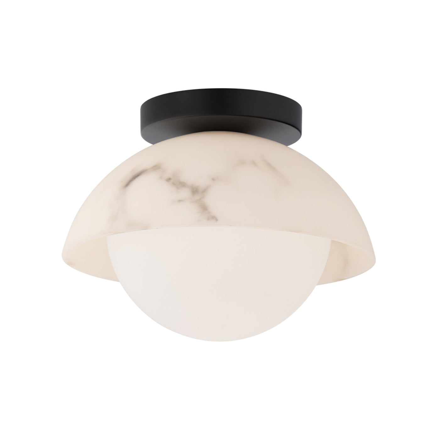 ##Antique Hardware## Moonstone LED Semi-Flush Mount