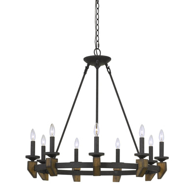 Antique Hardware 60W X 9 CRUZ METAL/WOOD CHANDELIER Chandelier