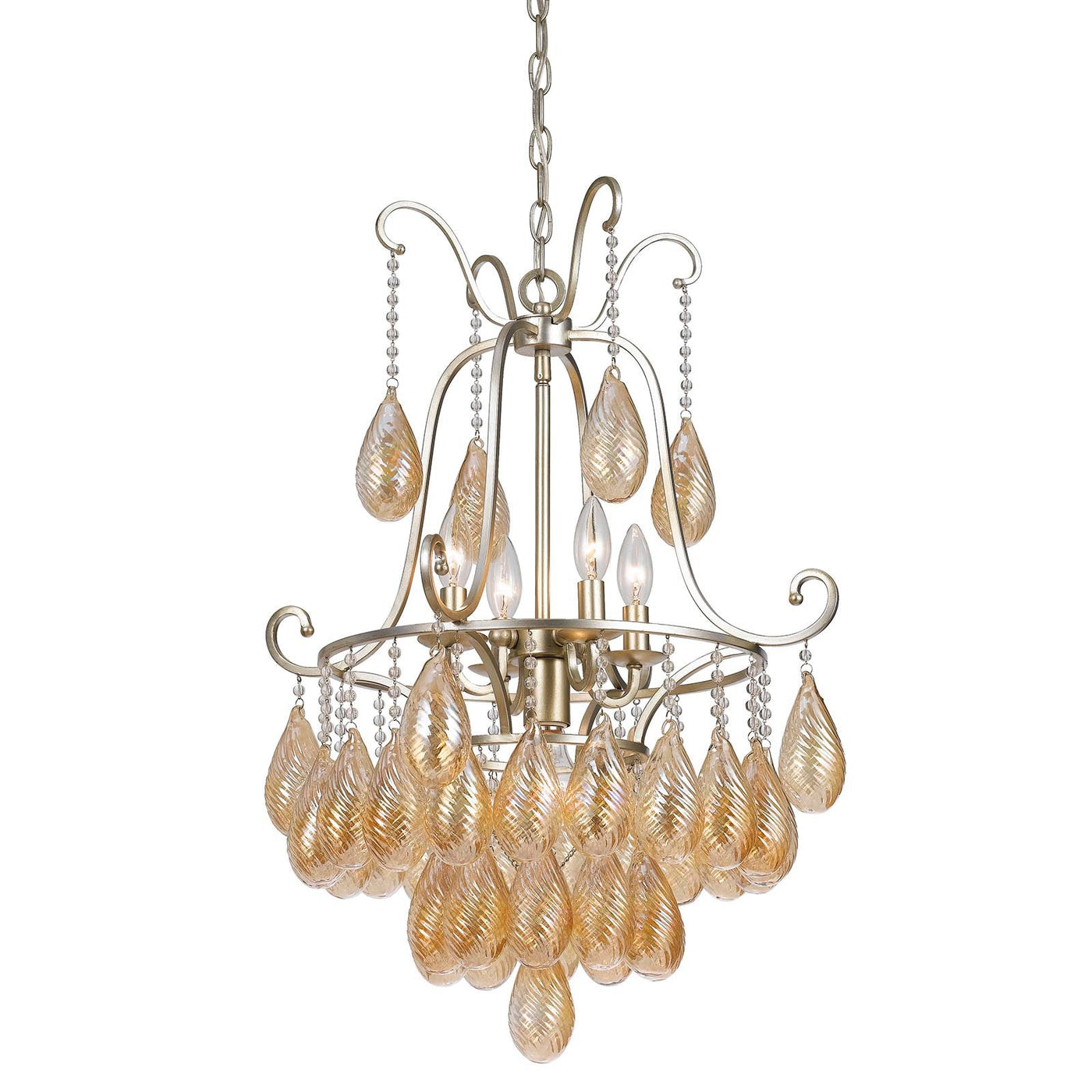 Antique Hardware 60W X 5 MARION GLASS CHANDELIER Chandelier