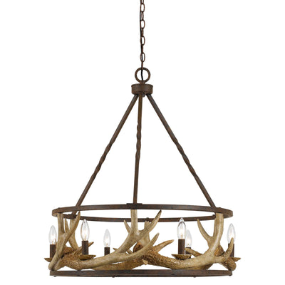 Antique Hardware 60W X 6 ANTLER CHANDELIER Chandelier