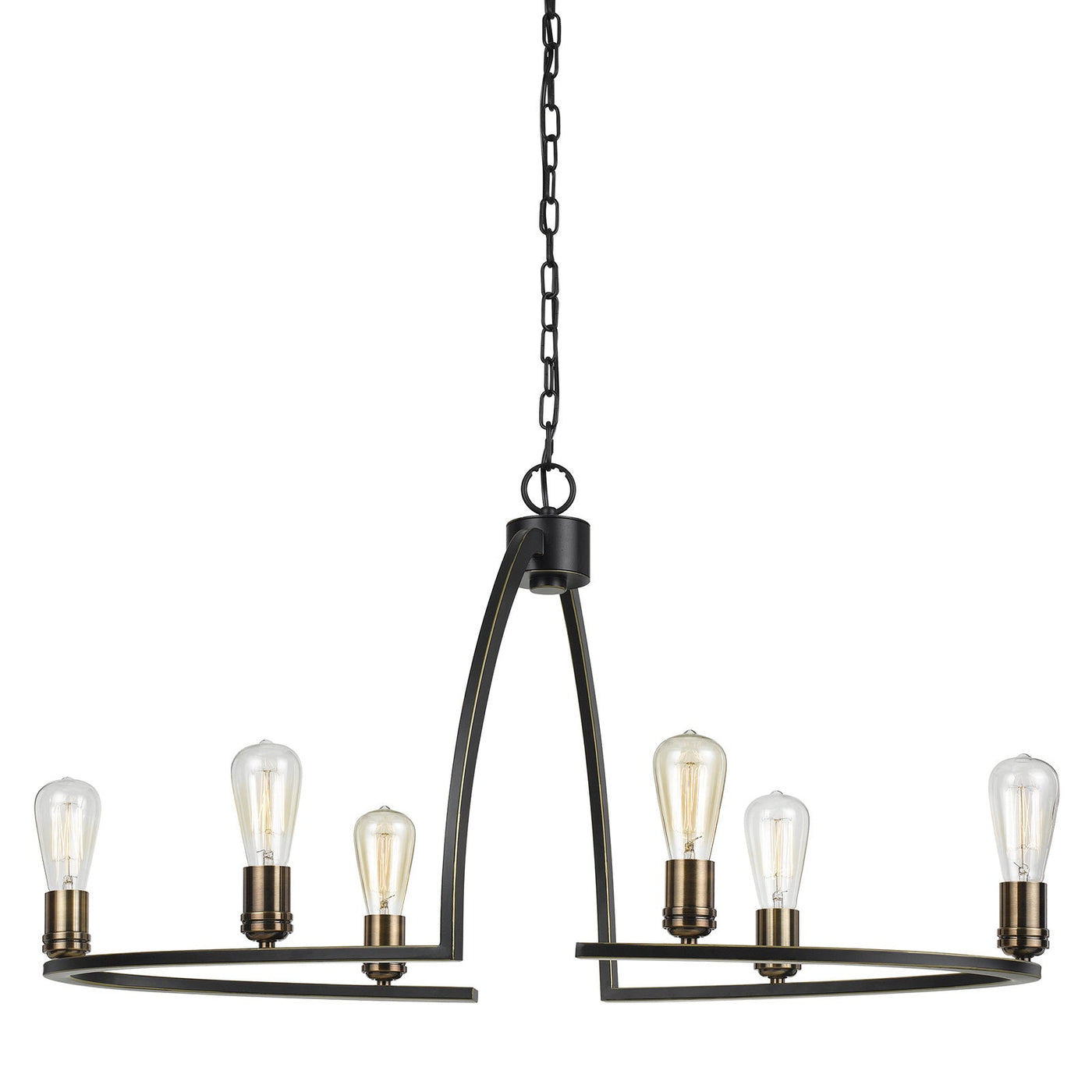 Antique Hardware 60W X 6 KINDER METAL 6 LIGHT CHANDELIER (EDISON BULBS NOT INCLUDED) Chandelier