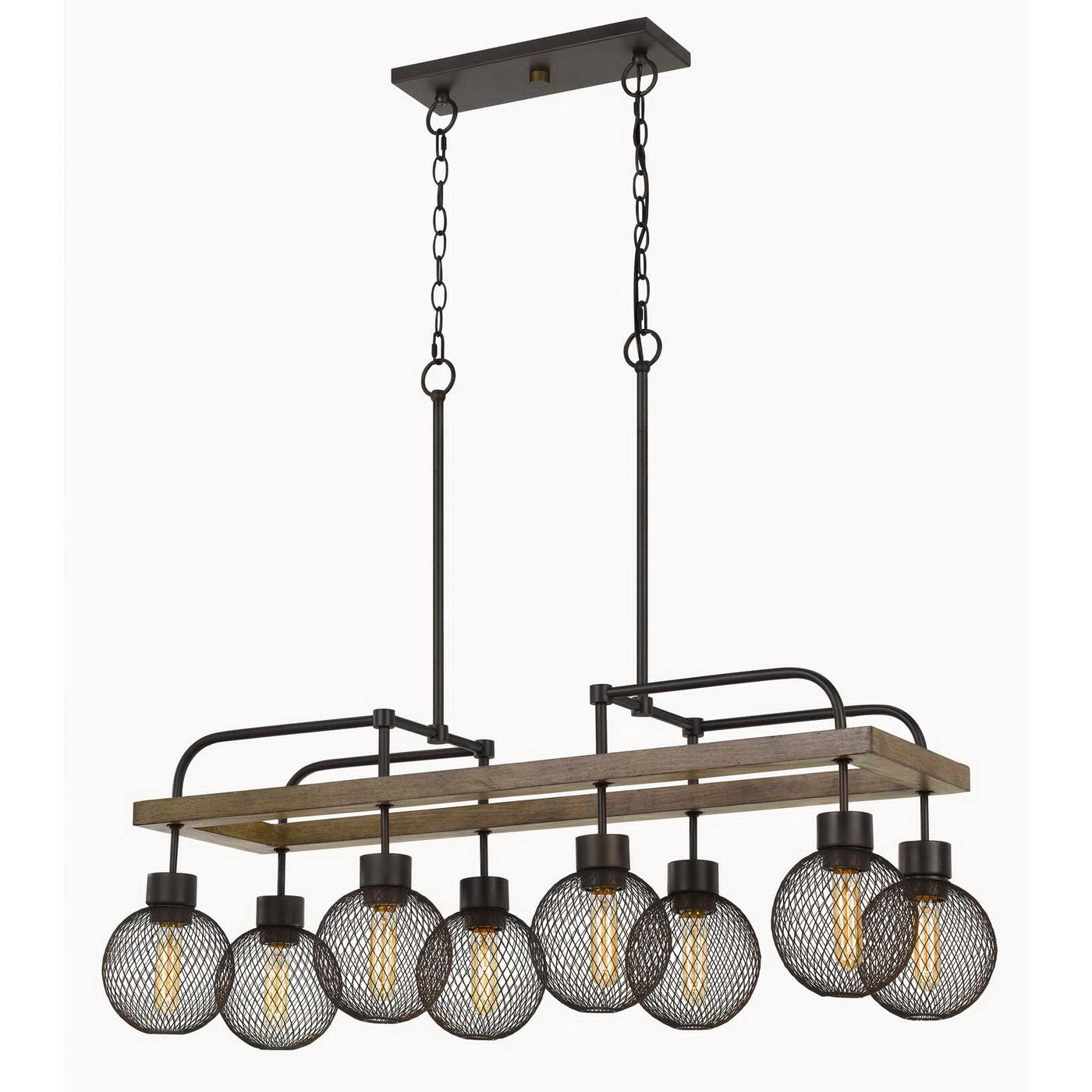 Antique Hardware 60W X 8 FORIO METAL CHANDELIER WITH MESH ROUND SHADE (EDISON BULBS NOT INCLUDED) Chandelier