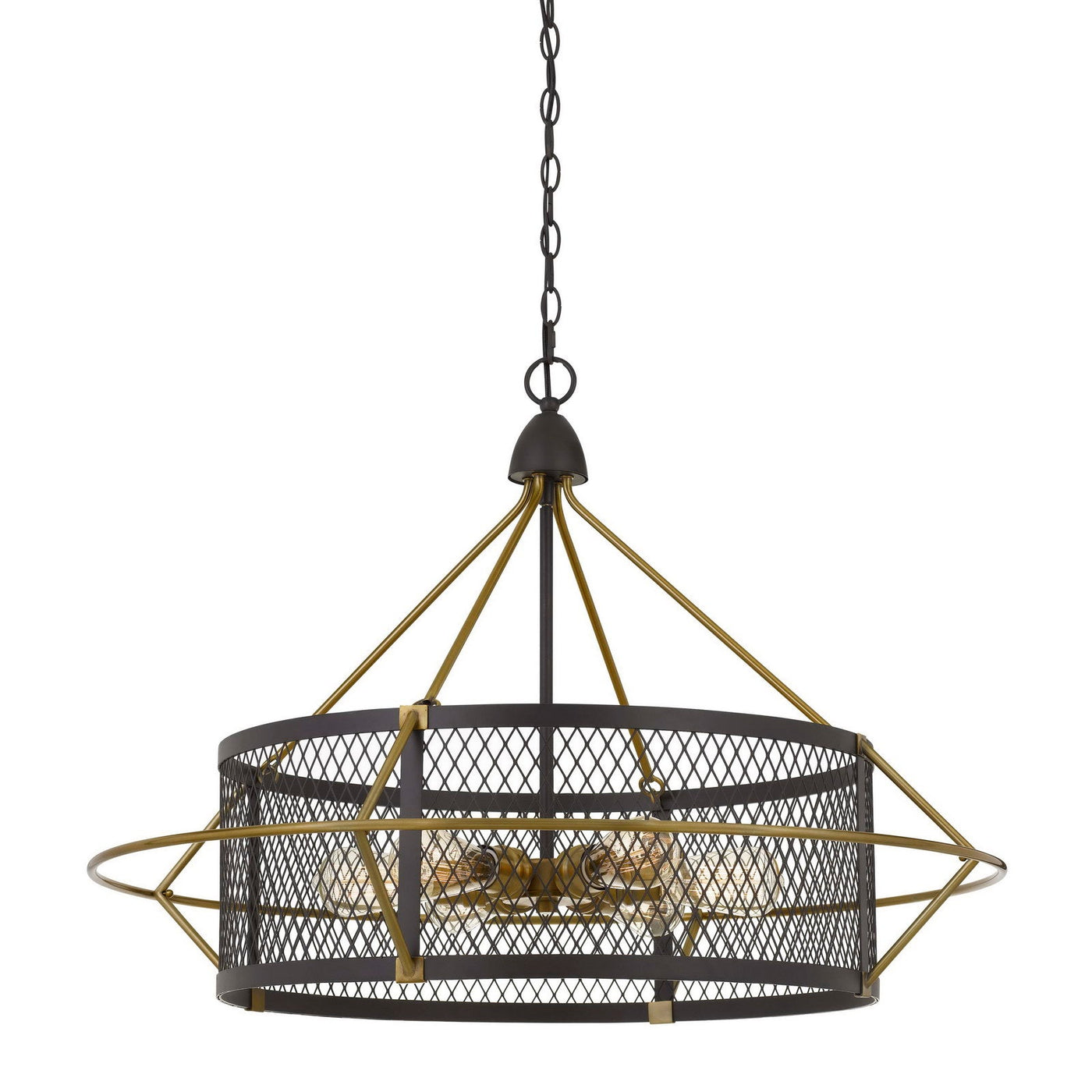 Antique Hardware 60W X 6 CASERTA METAL CHANDELIER WITH MESH SHADE (EDISON BULBS NOT INCLUDED) Chandelier