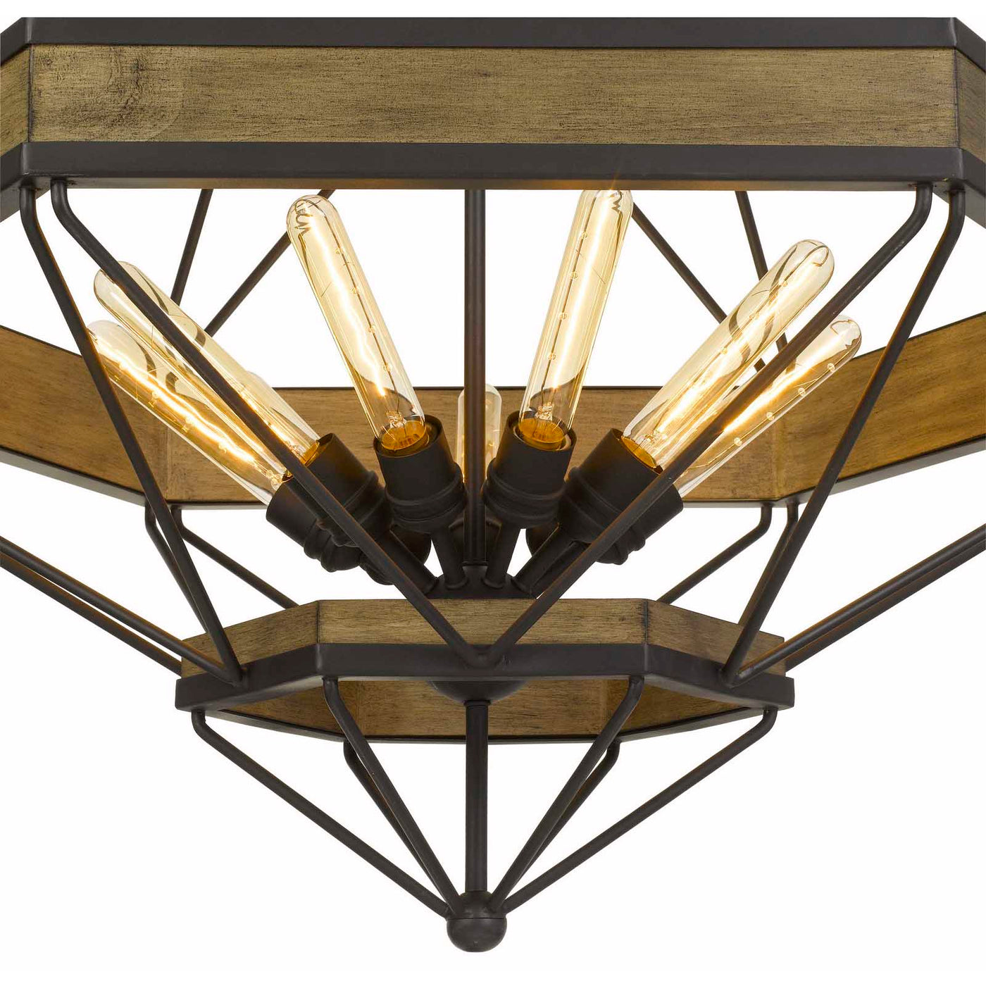 Antique Hardware ALICANTE 60W X 9 PINE WOOD/METAL CHANDELIER  (EDISON BULBS NOT INCLUDED) Chandelier