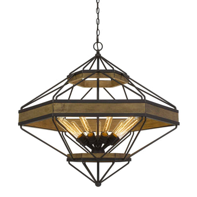 Antique Hardware ALICANTE 60W X 9 PINE WOOD/METAL CHANDELIER  (EDISON BULBS NOT INCLUDED) Chandelier