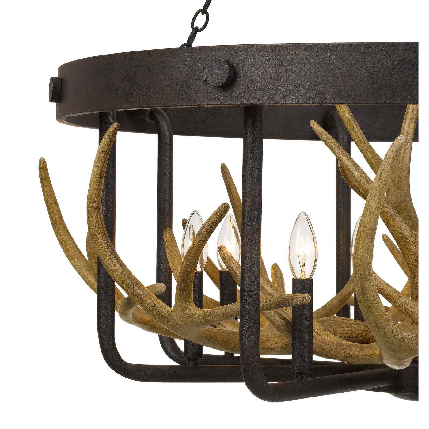 Antique Hardware ANGELO 60W X 8 METAL ANTLER CHANDELIER Chandelier