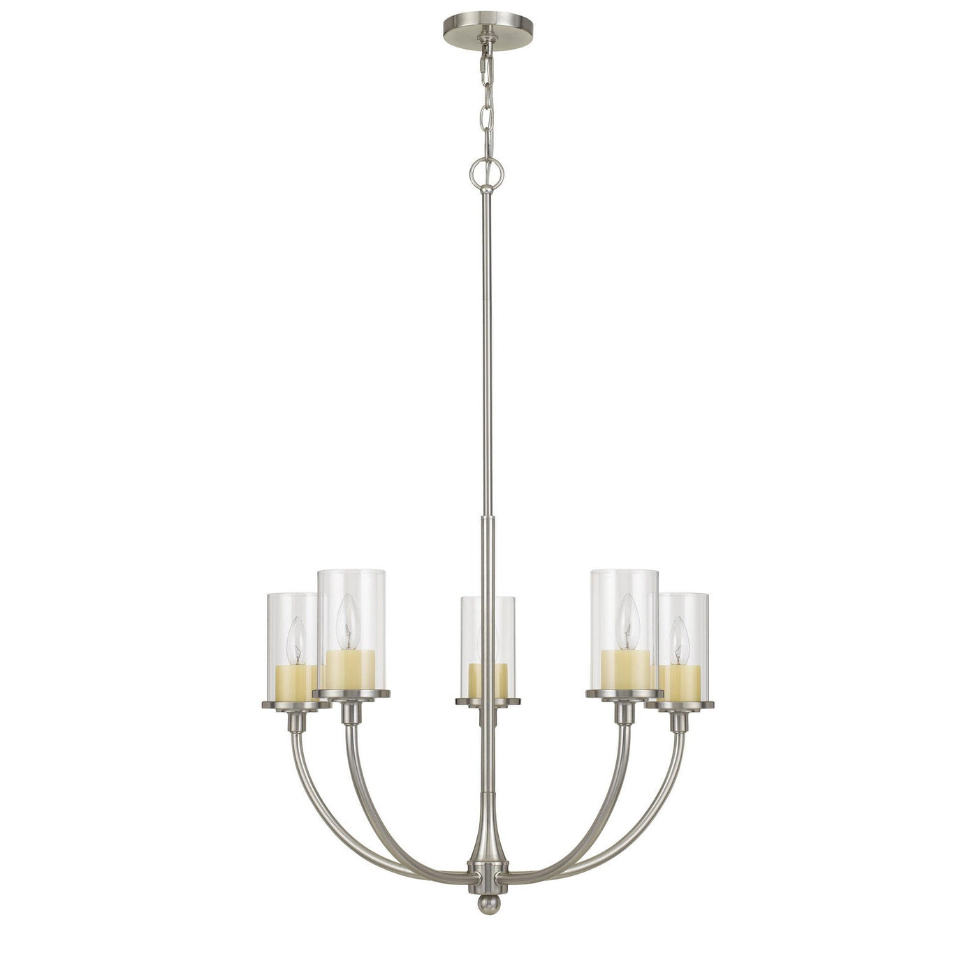 ##Antique Hardware## JERVIS METAL CHANDELIER WITH GLASS SHADES