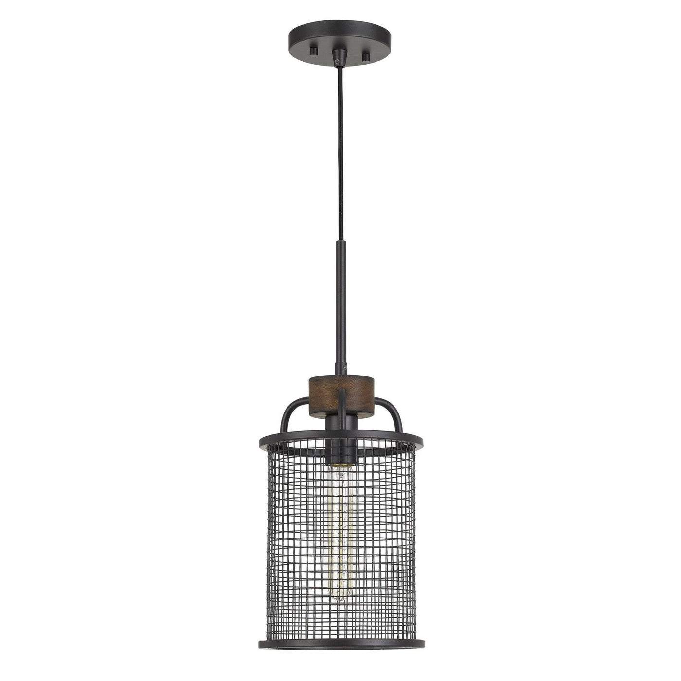 Antique Hardware ABERDEEN MESH METAL/WOOD PENDANT LIGHT (EDISON BULB NOT INCLUDED) Chandelier