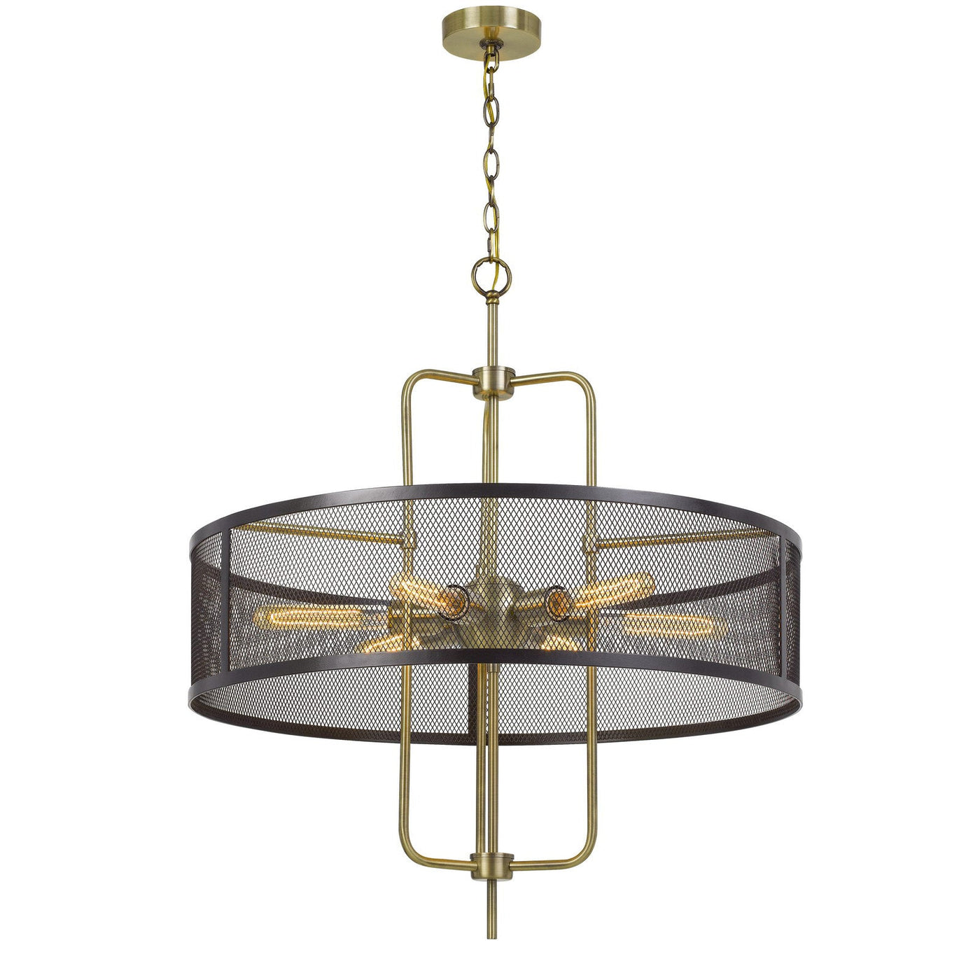 Antique Hardware 60W X 6 LEIDEN METAL CHANDELIER WITH MESH SHADE (EDISON BULBS ARE NOT INCLUDED) Chandelier