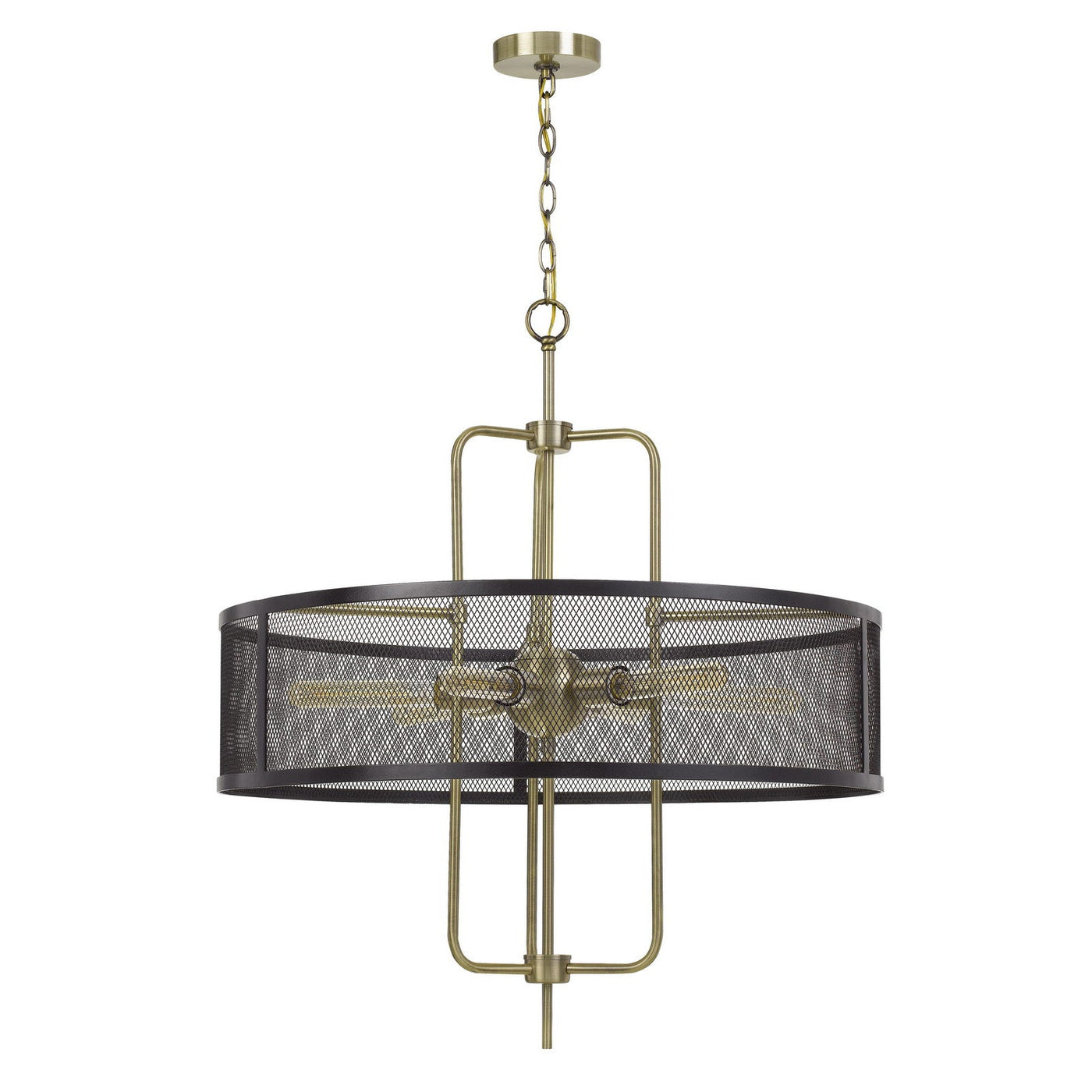 Antique Hardware 60W X 6 LEIDEN METAL CHANDELIER WITH MESH SHADE (EDISON BULBS ARE NOT INCLUDED) Chandelier