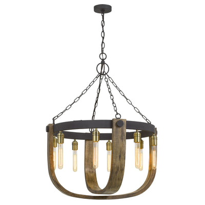 Antique Hardware 60W X 8 APULIA METAL/WOOD CHANDELIER (EDISON BULBS ARE NOT INCLUDED) Chandelier