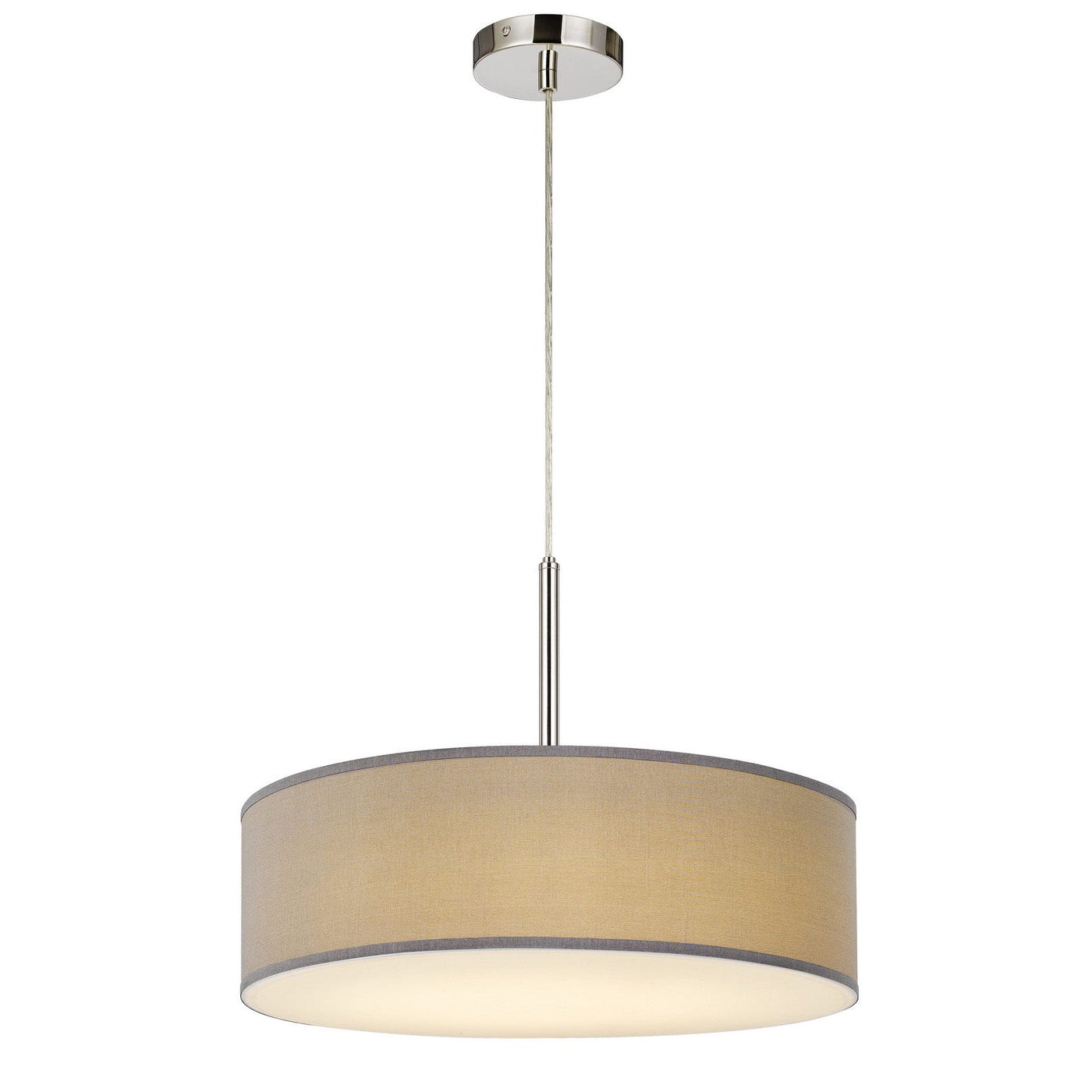 ##Antique Hardware## LED 18W DIMMABLE PENDANT WITH DIFFUSER AND HARDBACK FABRIC SHADE