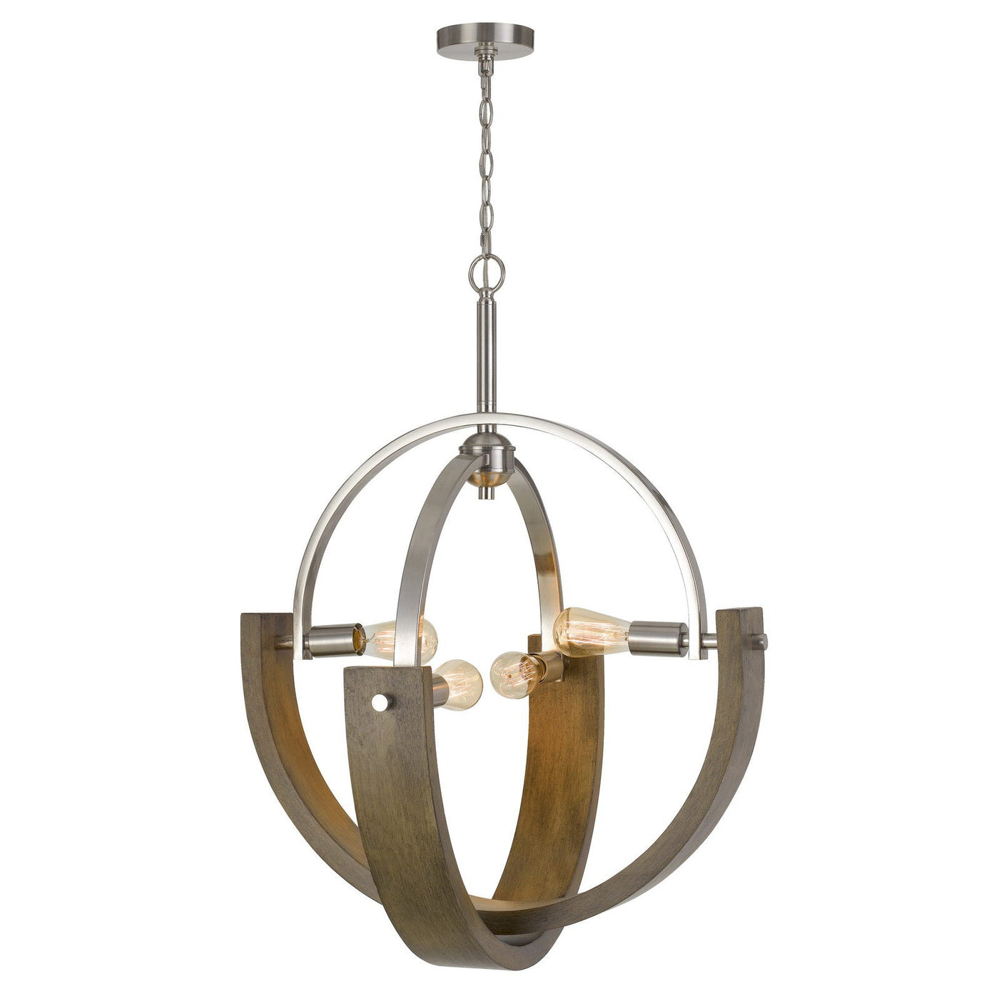 Antique Hardware 60W X 4 RAUMA METAL/WOOD CHANDELIER (EDISON BULBS ARE NOT INCLUDED) Chandelier