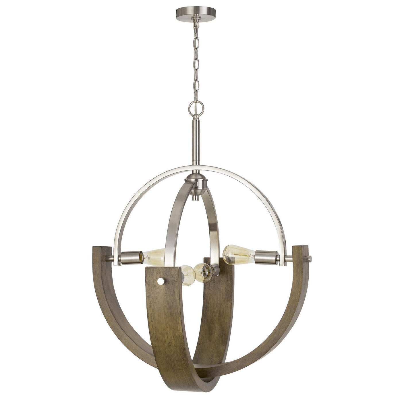 Antique Hardware 60W X 4 RAUMA METAL/WOOD CHANDELIER (EDISON BULBS ARE NOT INCLUDED) Chandelier