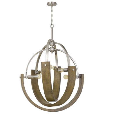 Antique Hardware 60W X 6 RAUMA METAL/WOOD CHANDELIER (EDISON BULBS ARE NOT INCLUDED) Chandelier