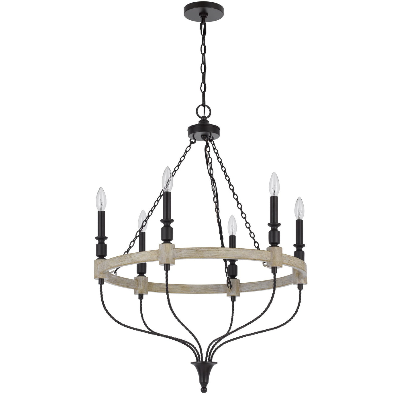 Antique Hardware 60W X 6 GROVE METAL CHANDELIER Chandelier