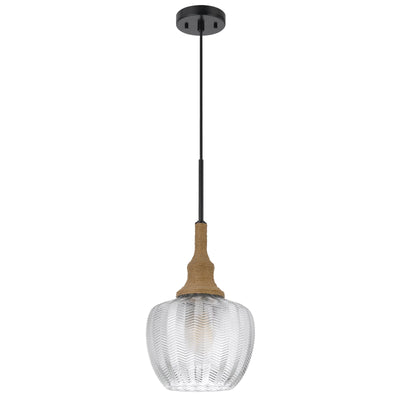 ##Antique Hardware## MONROE 60W GLASS PENDANT LIGHT WITH BURLAP ROPED FONT