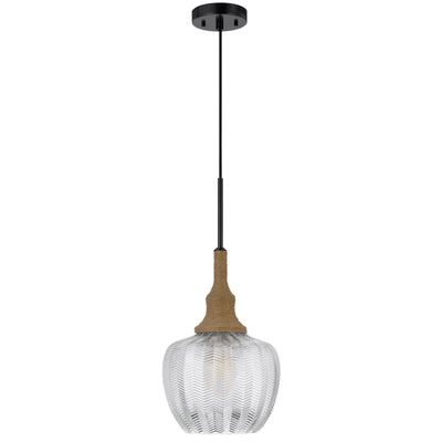 ##Antique Hardware## MONROE 60W GLASS PENDANT LIGHT WITH BURLAP ROPED FONT