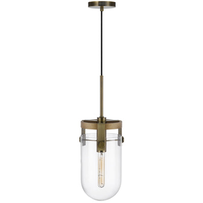 ##Antique Hardware## STOVALL 60W METAL/GLASS/BIRCH WOOD PENDANT LIGHT