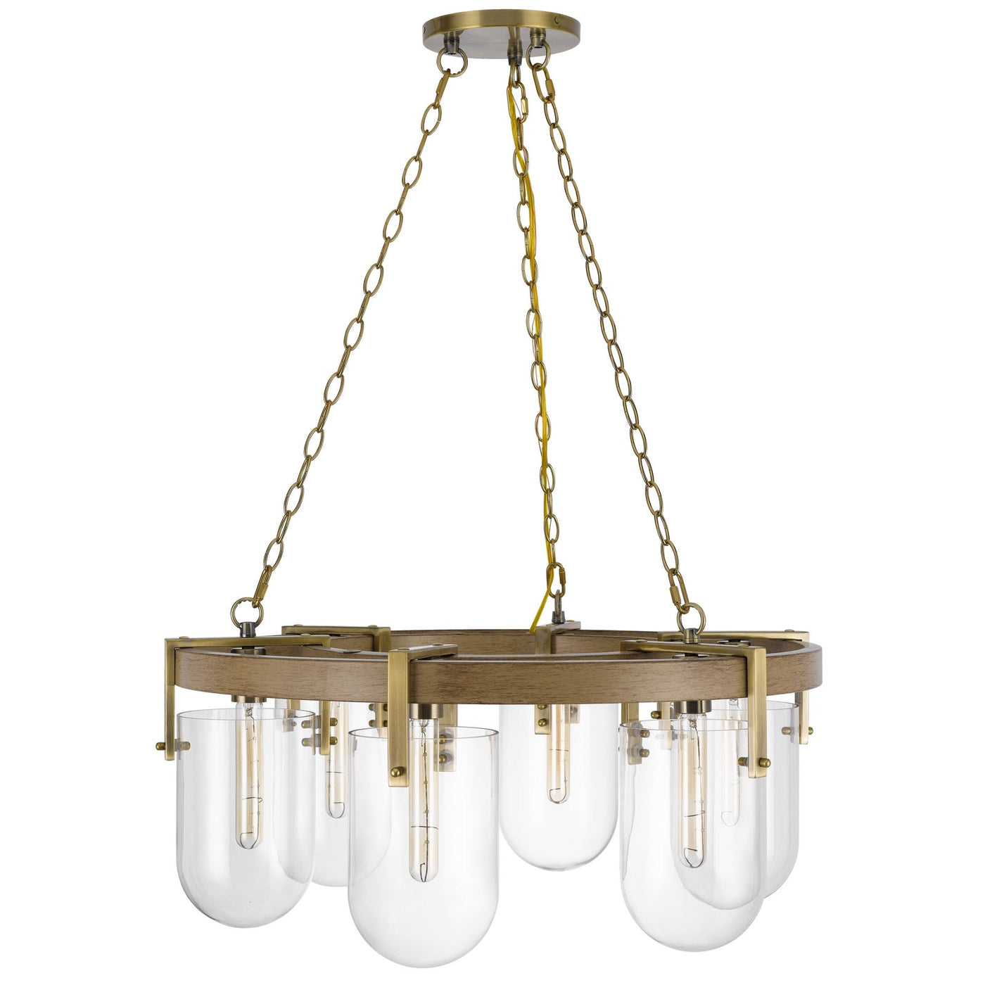 ##Antique Hardware## STOVALL 60W X 6 METAL/GLASS CHANDELIER