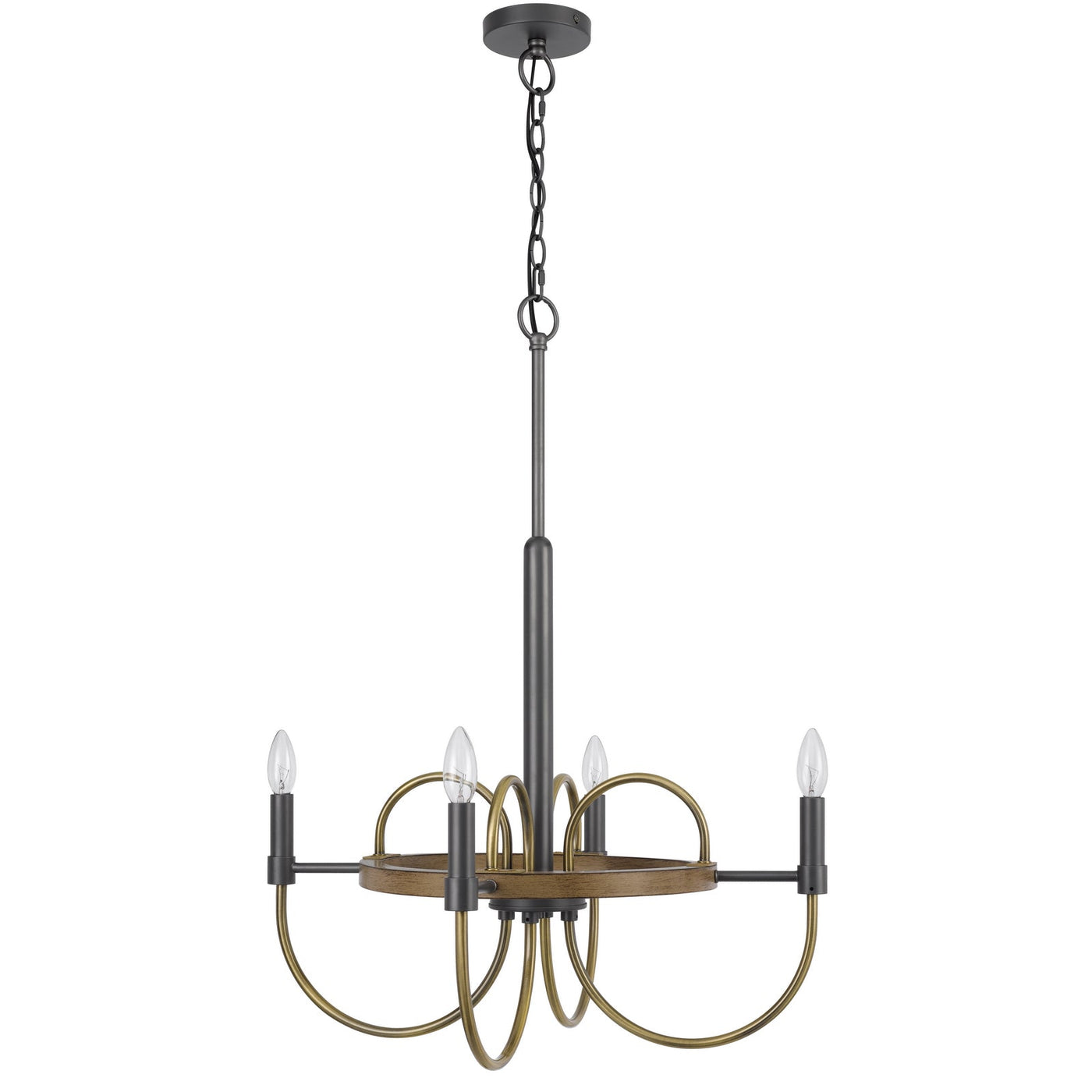 ##Antique Hardware## SEAGROVE 60W X 4 METAL CHANDELIER