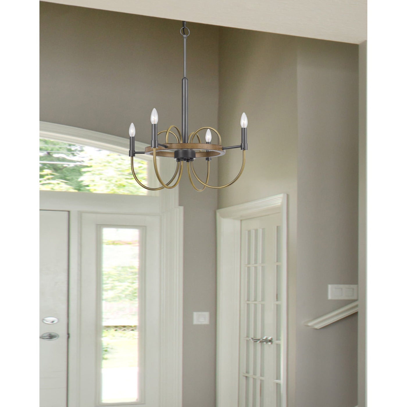 ##Antique Hardware## SEAGROVE 60W X 4 METAL CHANDELIER