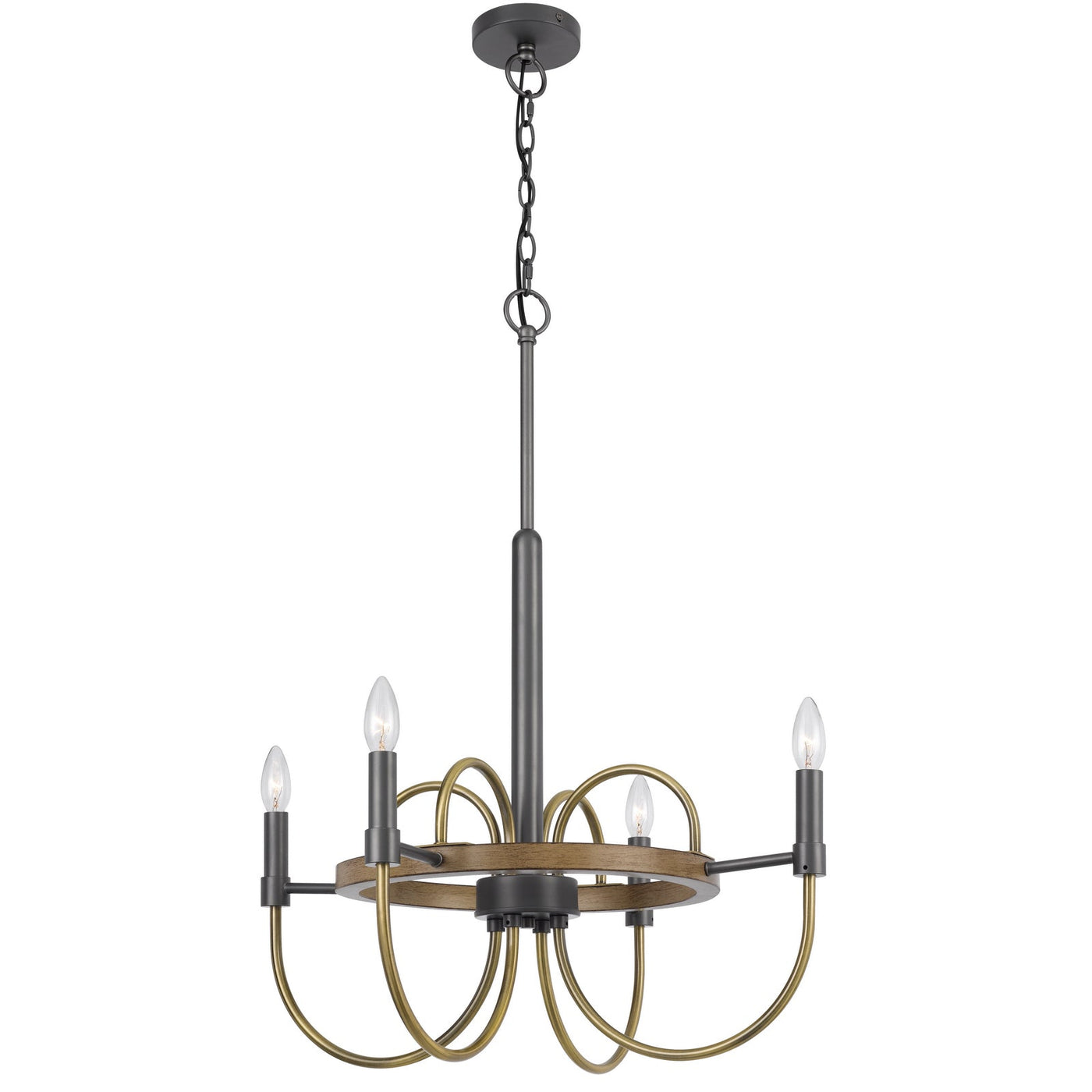 ##Antique Hardware## SEAGROVE 60W X 4 METAL CHANDELIER