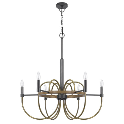 ##Antique Hardware## SEAGROVE 60W X 6 METAL CHANDELIER