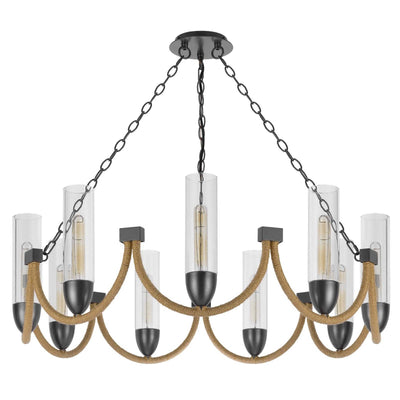 Antique Hardware 60W X 9 ARGYLE METAL CHANDELIER WITH MOSS RODS AND GLASS SHADES Chandelier