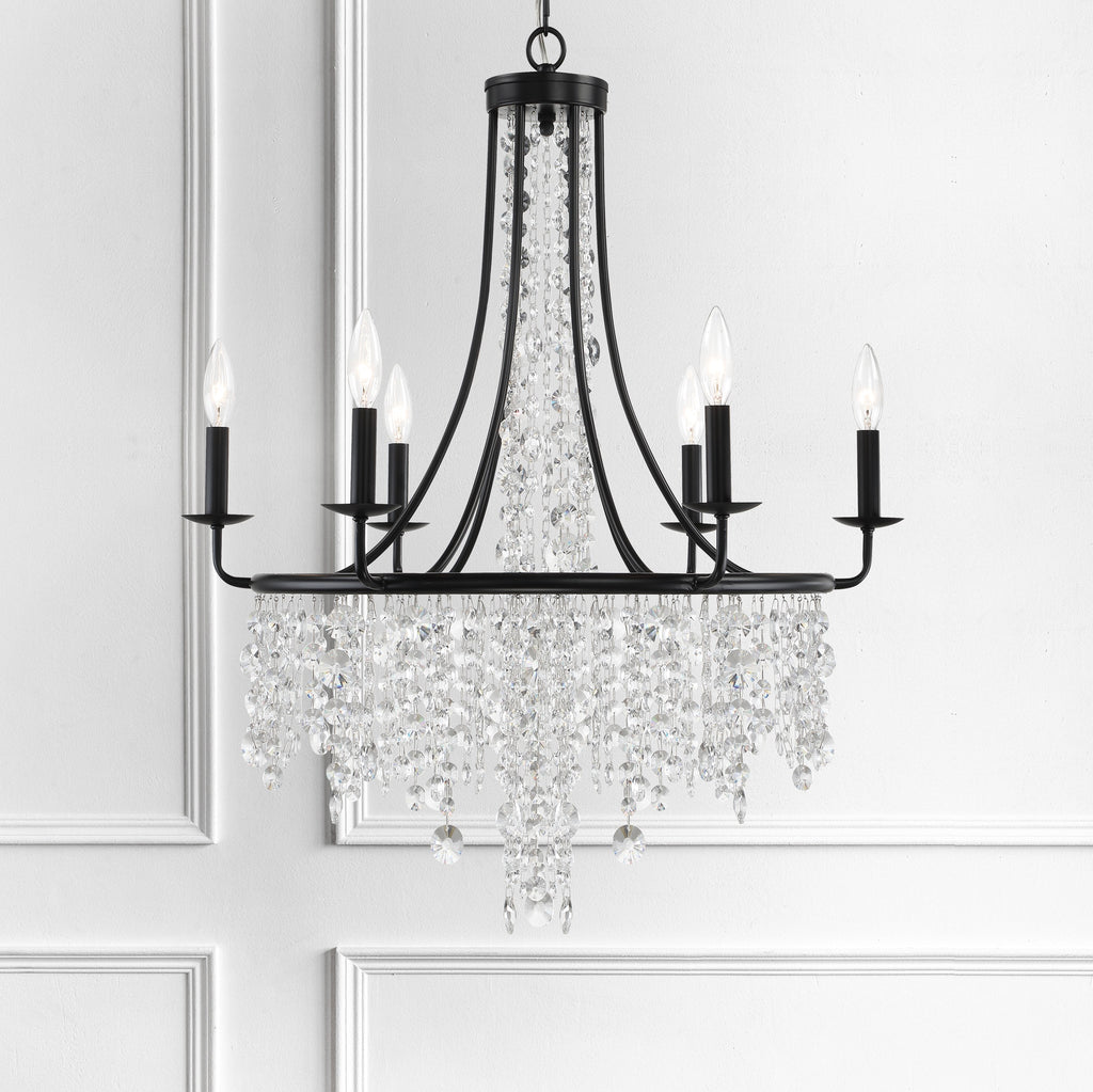 Antique Hardware Gabrielle 6 Light Matte Black Chandelier Chandelier